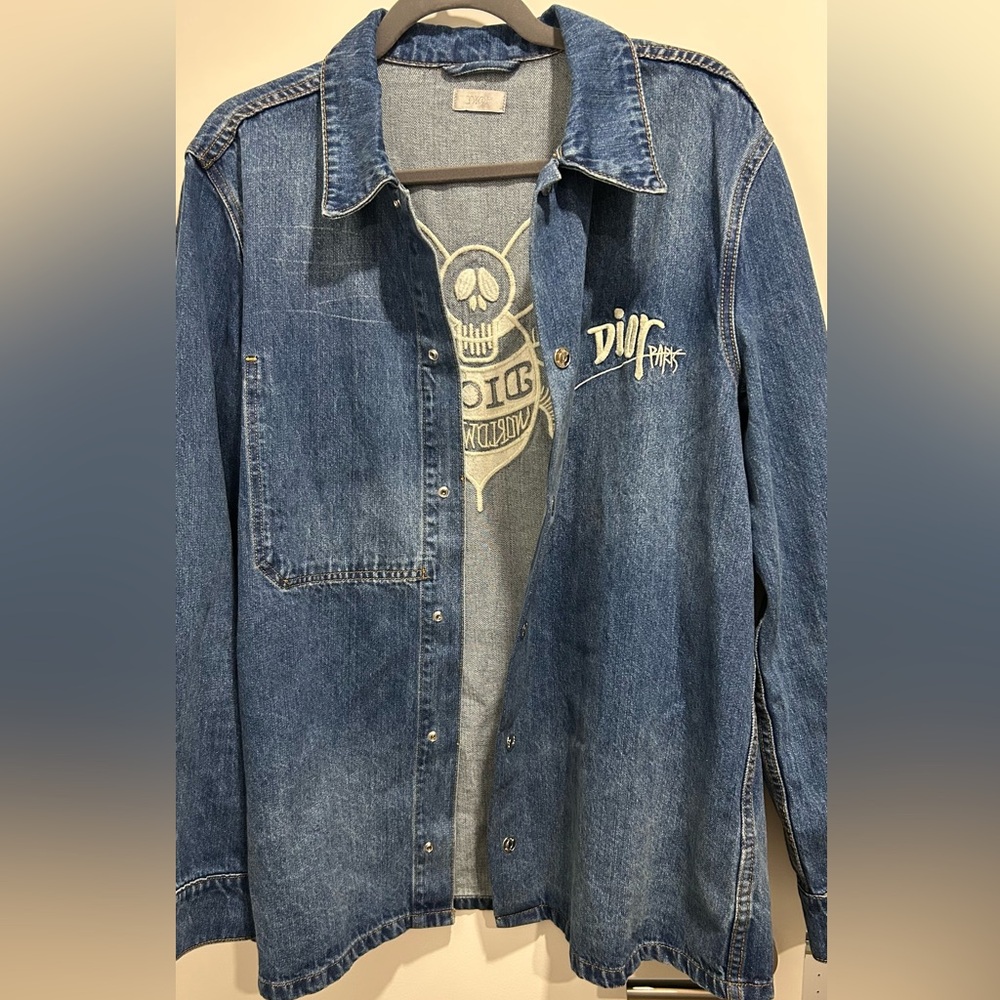 Rare Dior Paris X Stussy Embroidered Blue Denim Jacket